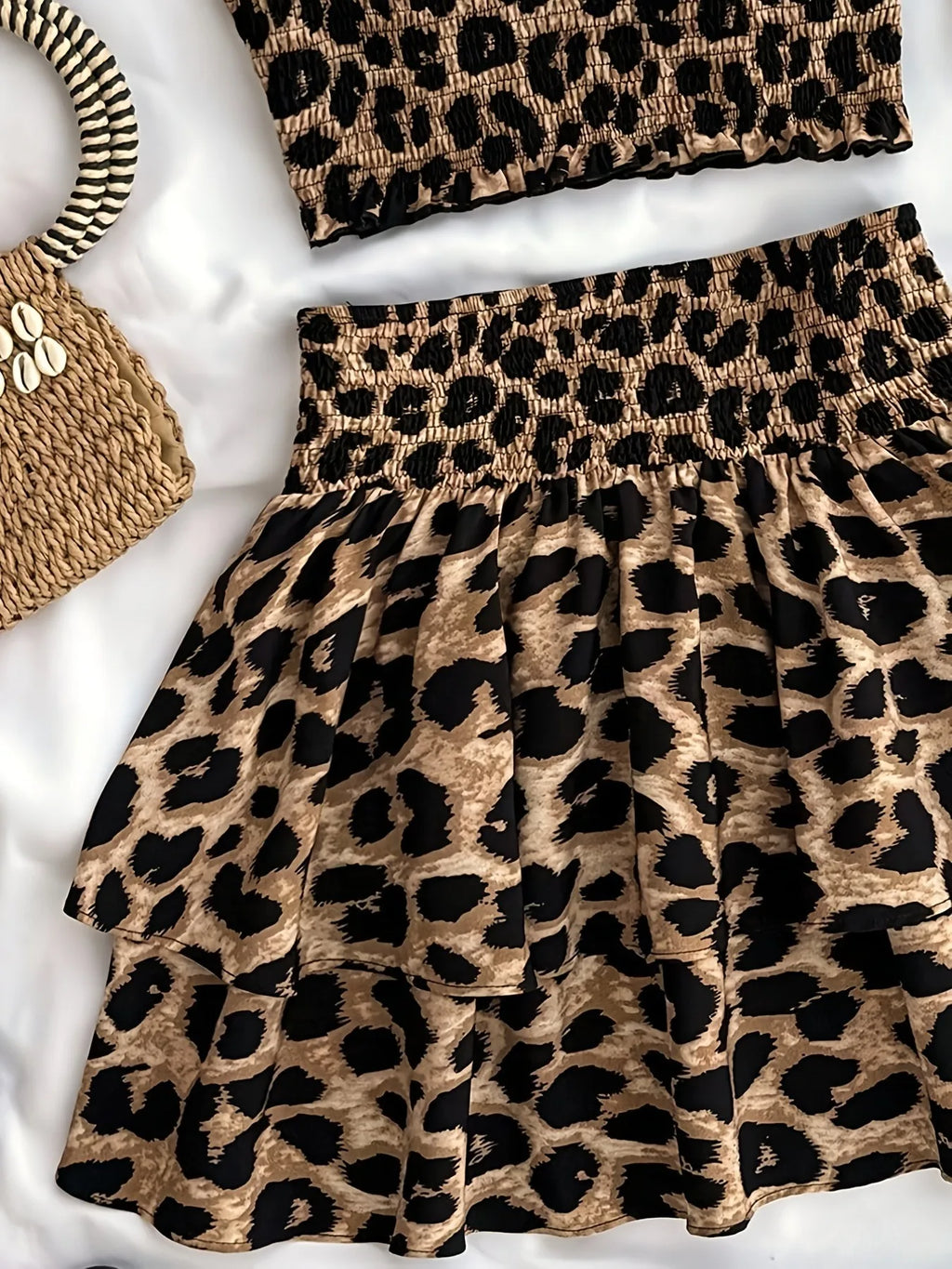 2-delige kinderoutfit met luipaardprint