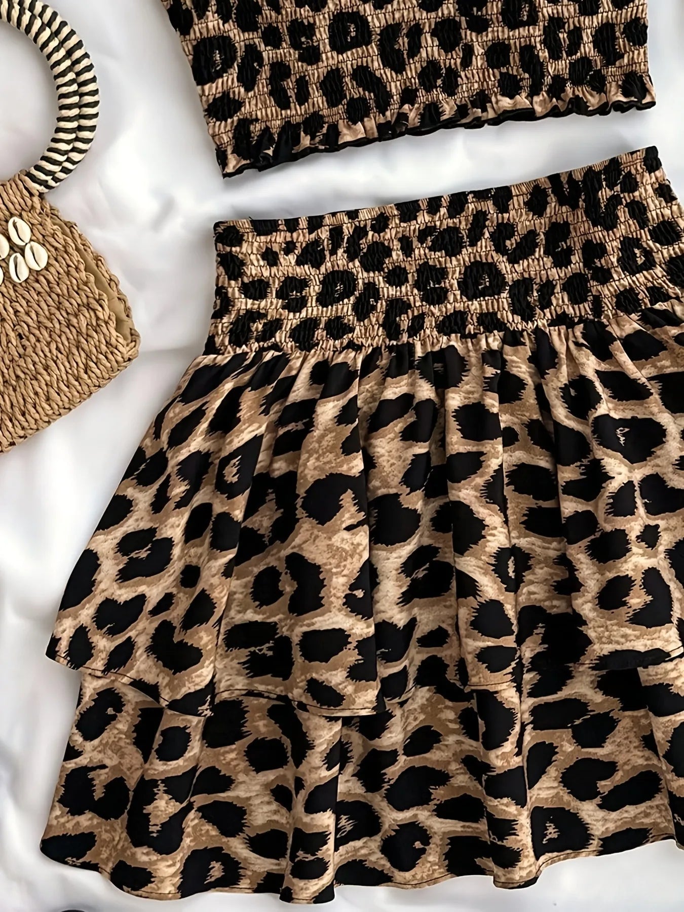 2-delige kinderoutfit met luipaardprint