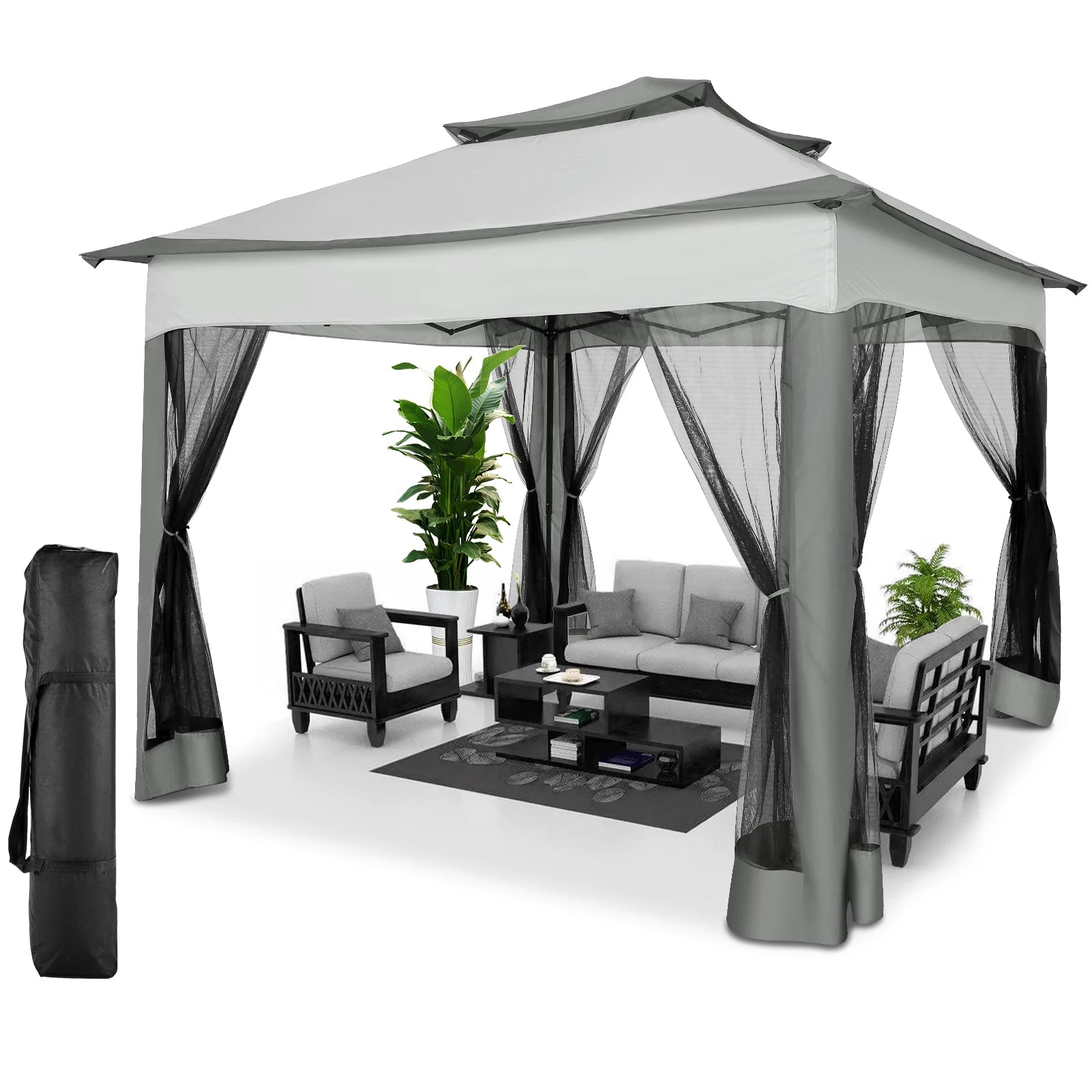 pop-up gazebo tent met muskietennetten