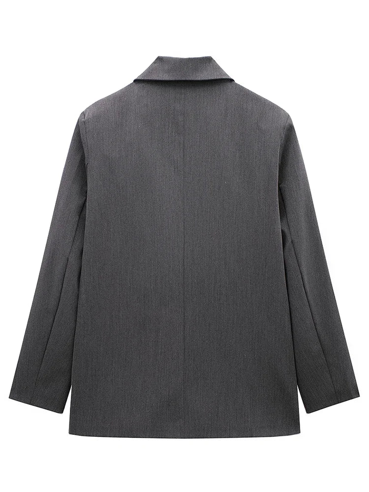 Oversized blazer met dubbele knopenrij - afbeelding 4