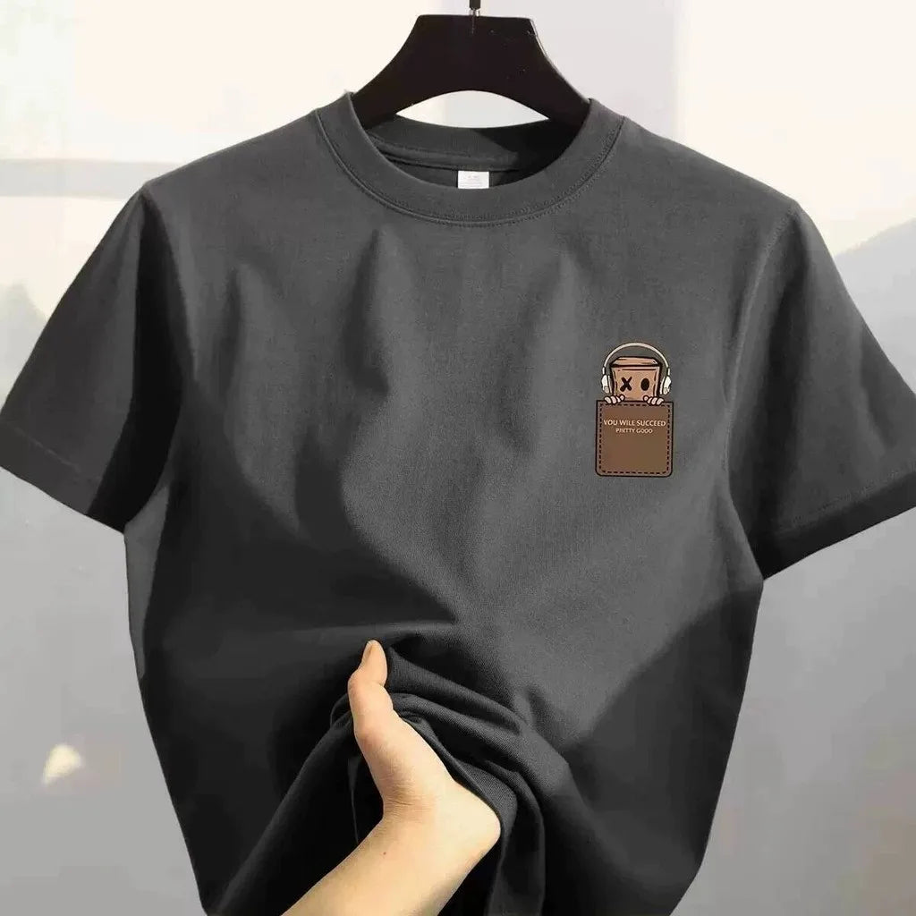 T-shirt met borstzakprint - afbeelding 2