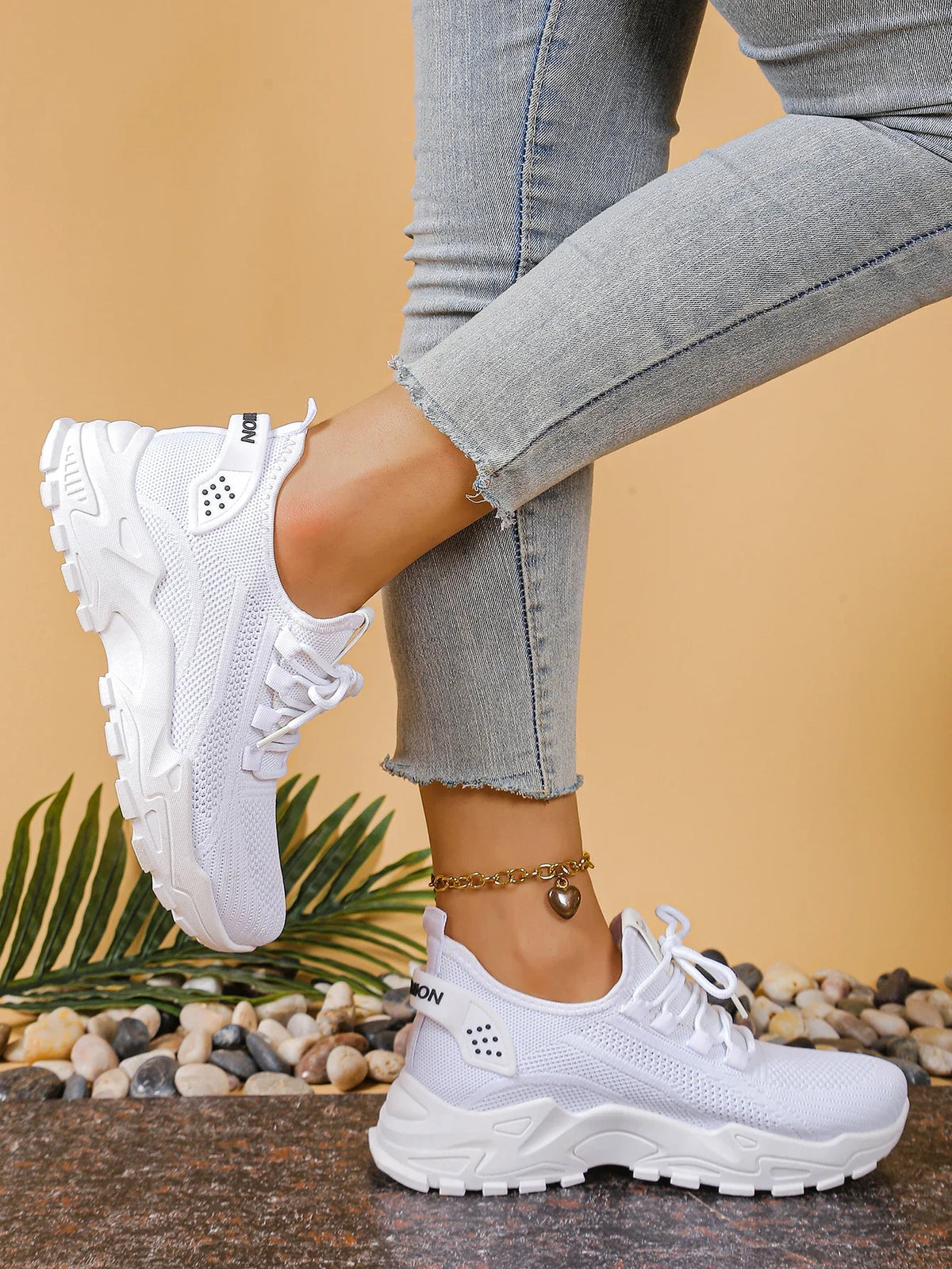 Chunky gebreide plateausneakers - afbeelding 12