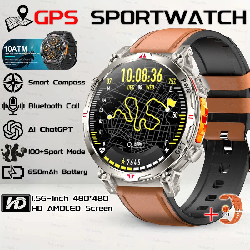 Outdoor GPS Sports Smartwatch voor heren