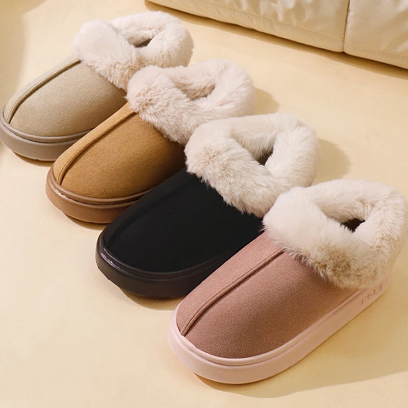 Pluche pantoffelboots voor dames