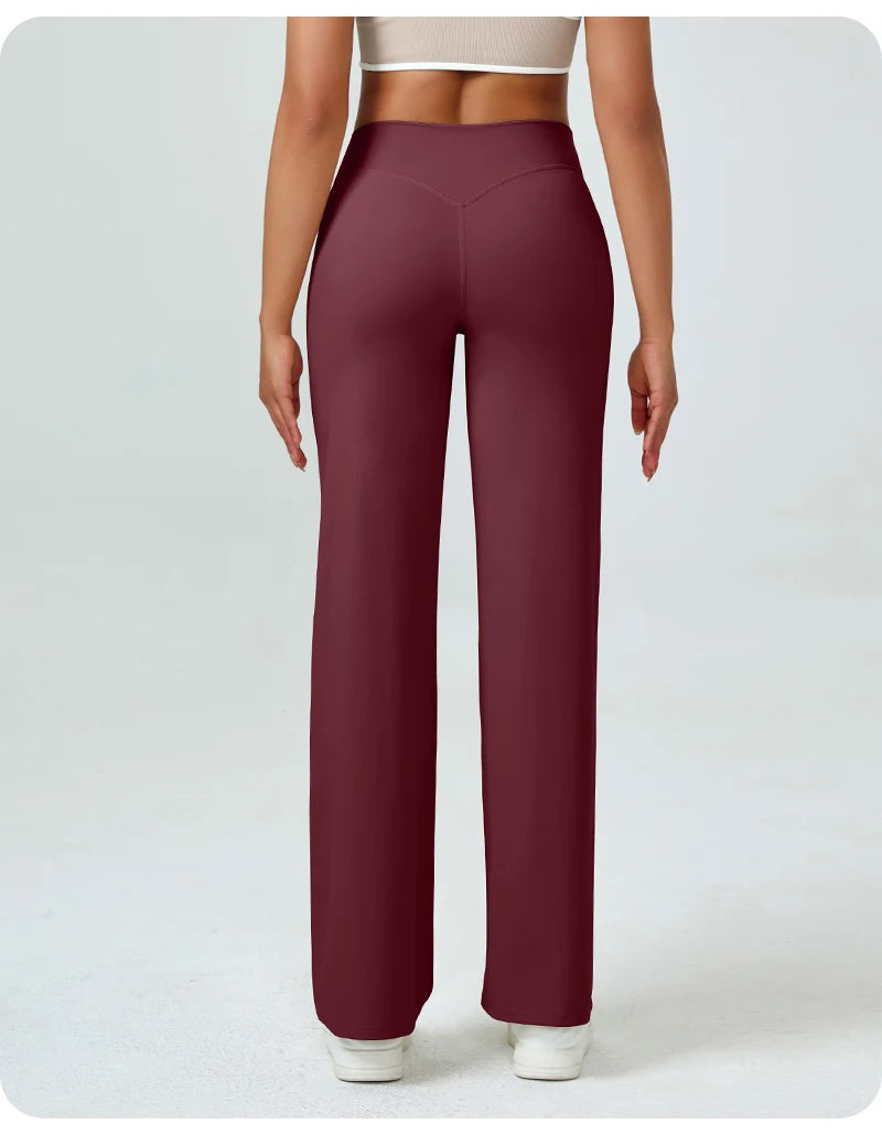 High waisted straight leg yoga pants voor dames