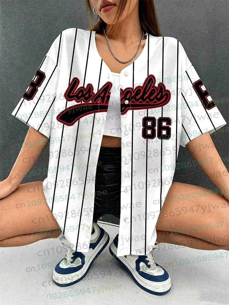 Los Angeles 86 baseball shirt voor dames