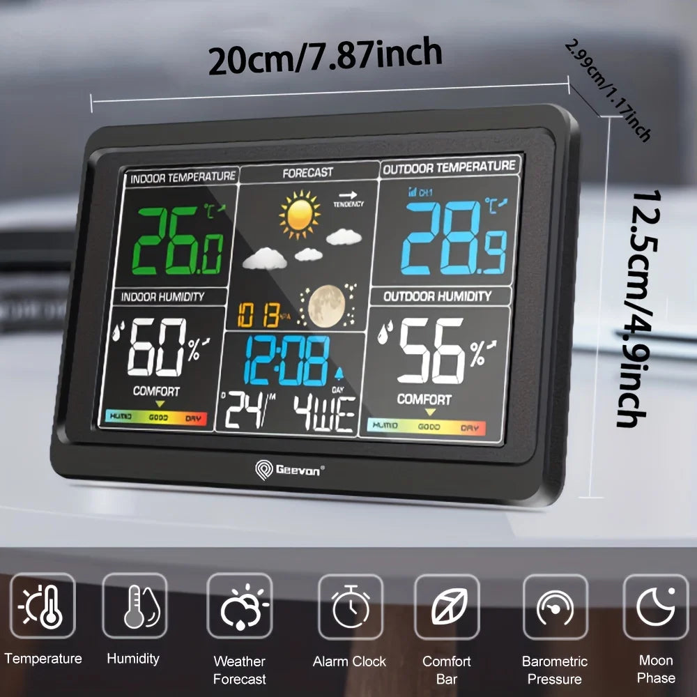 Digitale draadloze weerstation met binnen- en buitenthermometer