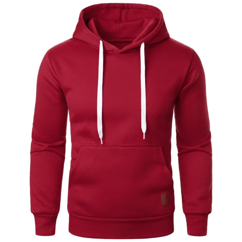 Effen herenhoodie met trekkoord - afbeelding 19