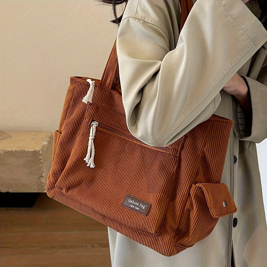 Ribfluwelen shopper - afbeelding 6