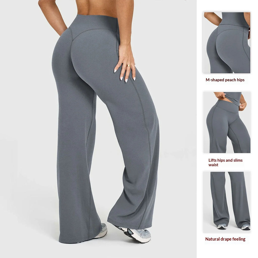 High waisted straight leg yoga pants voor dames