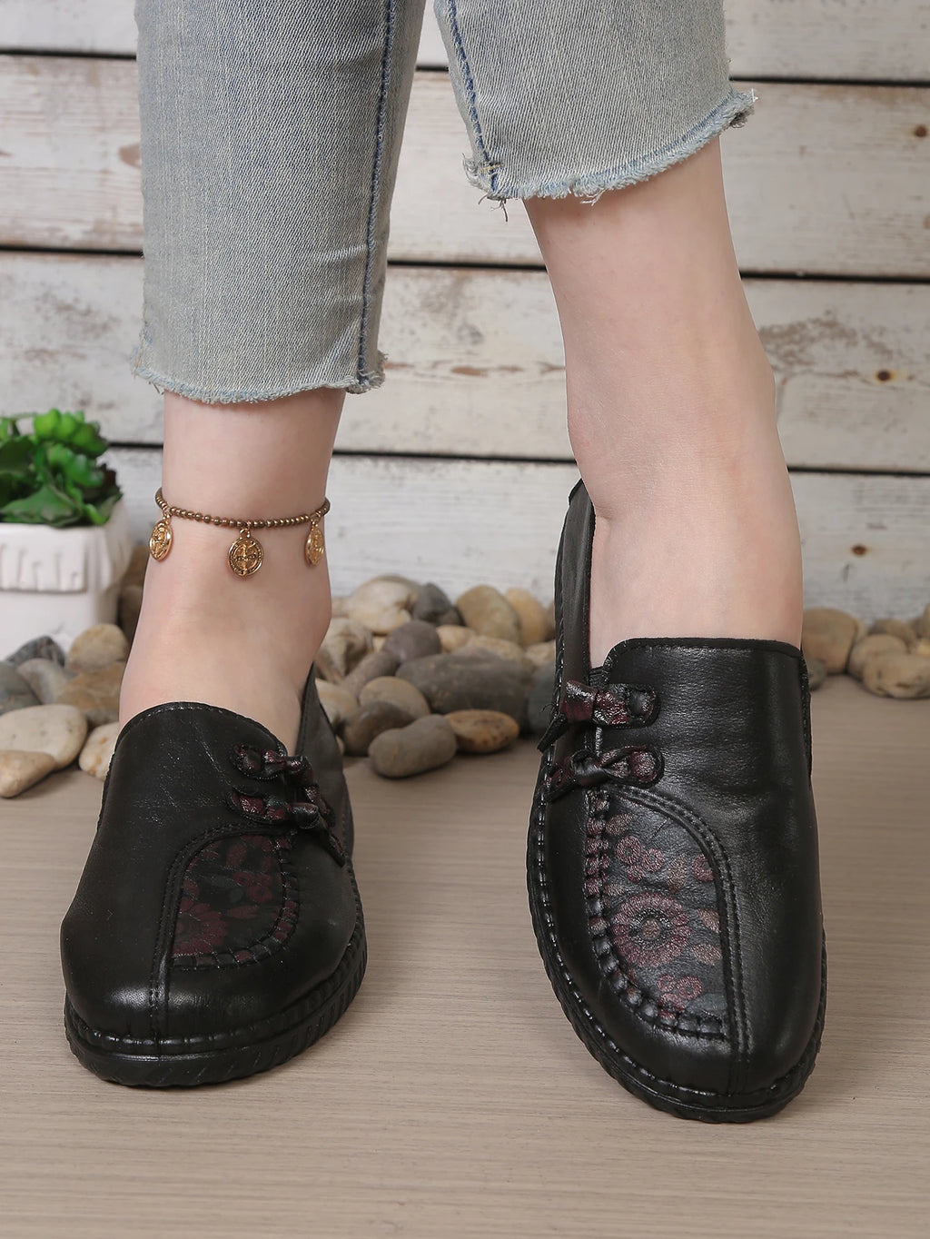 Damesloafers met bloemmotief - afbeelding 13