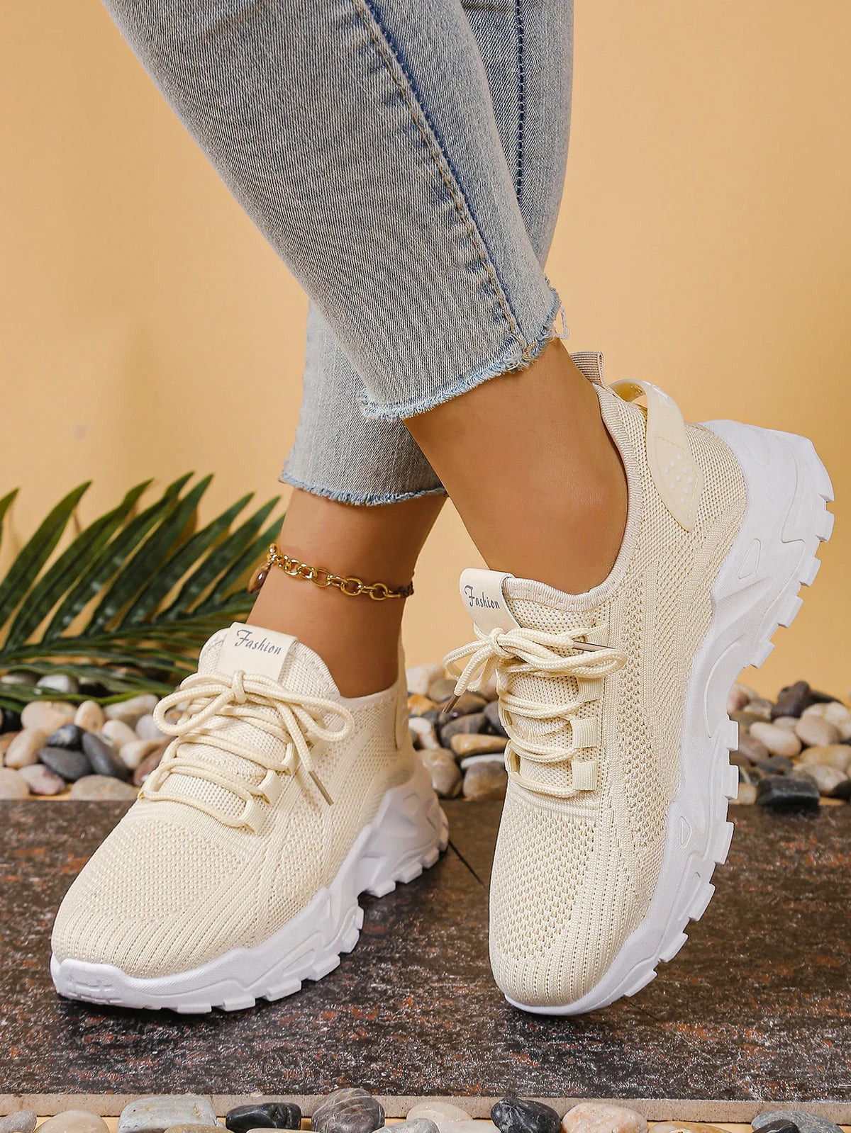 Chunky gebreide plateausneakers - afbeelding 21