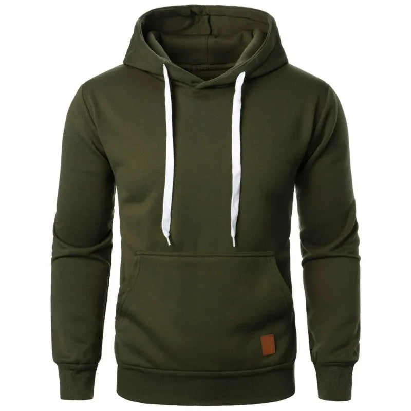 Effen herenhoodie met trekkoord - afbeelding 17