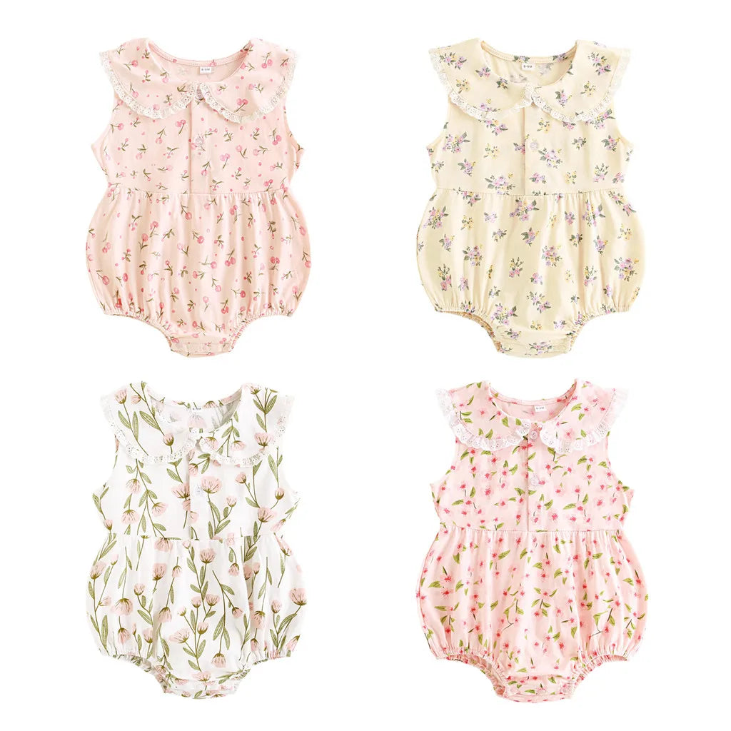 Babybodysuit met kant, mouwloos