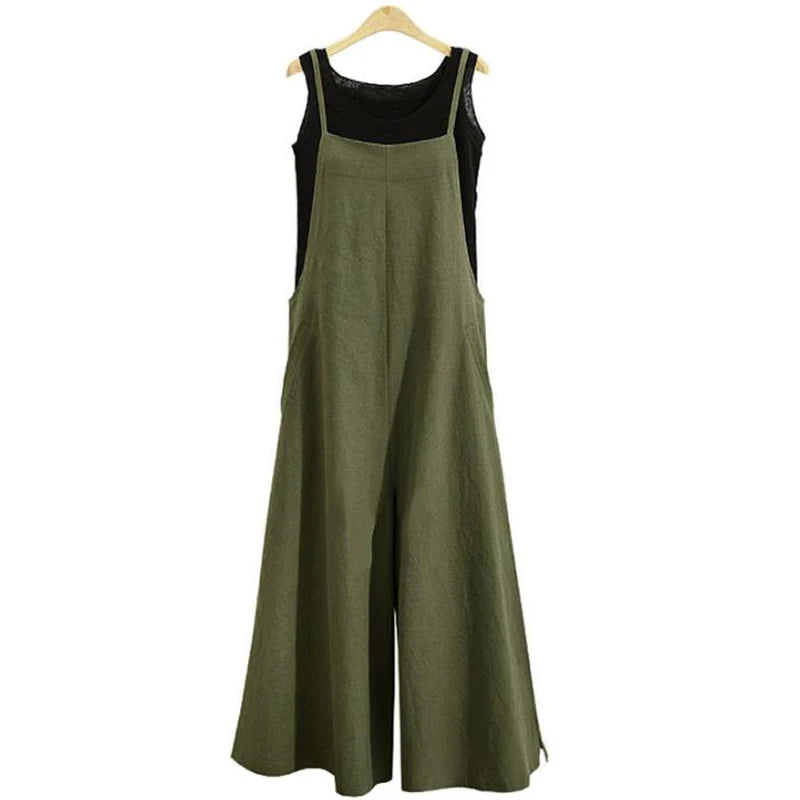 Dames wide-leg jumpsuit met bandjes