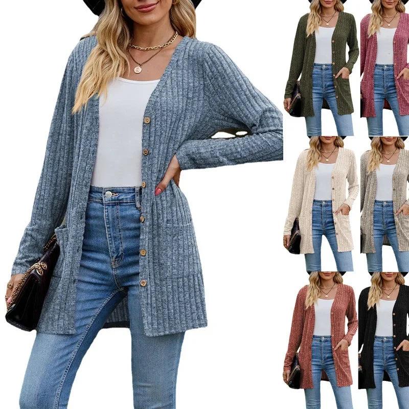 Gebreid vest met V-hals