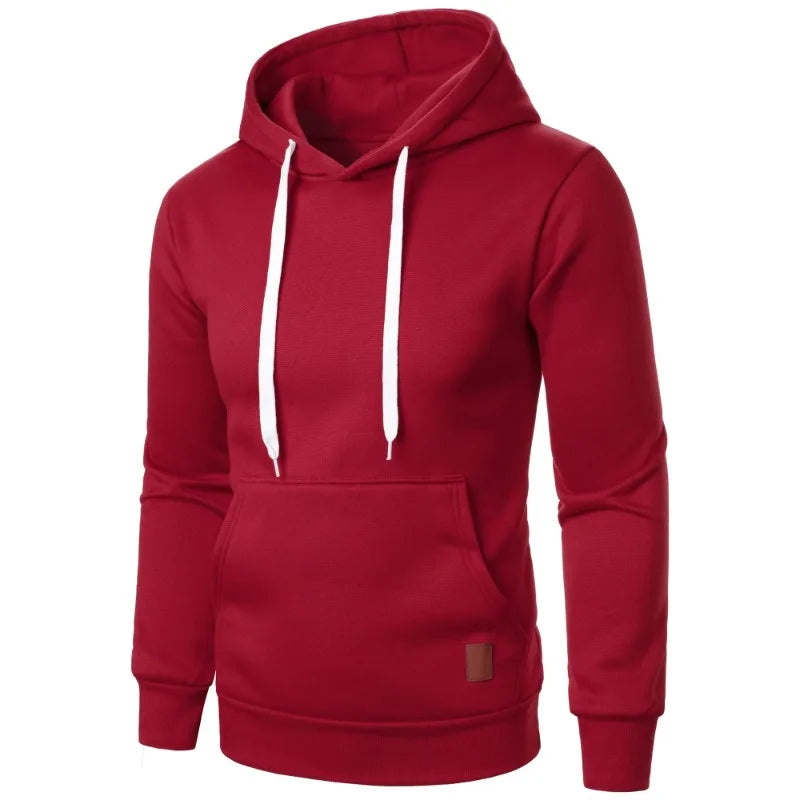 Effen herenhoodie met trekkoord - afbeelding 7