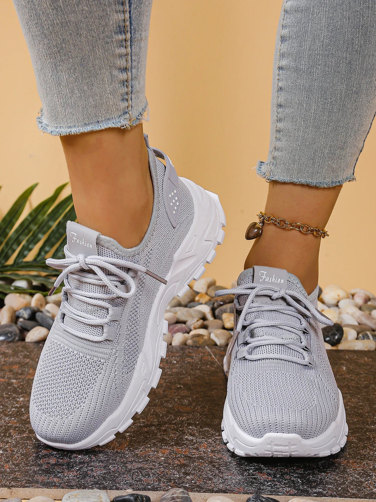 Chunky gebreide plateausneakers - afbeelding 15