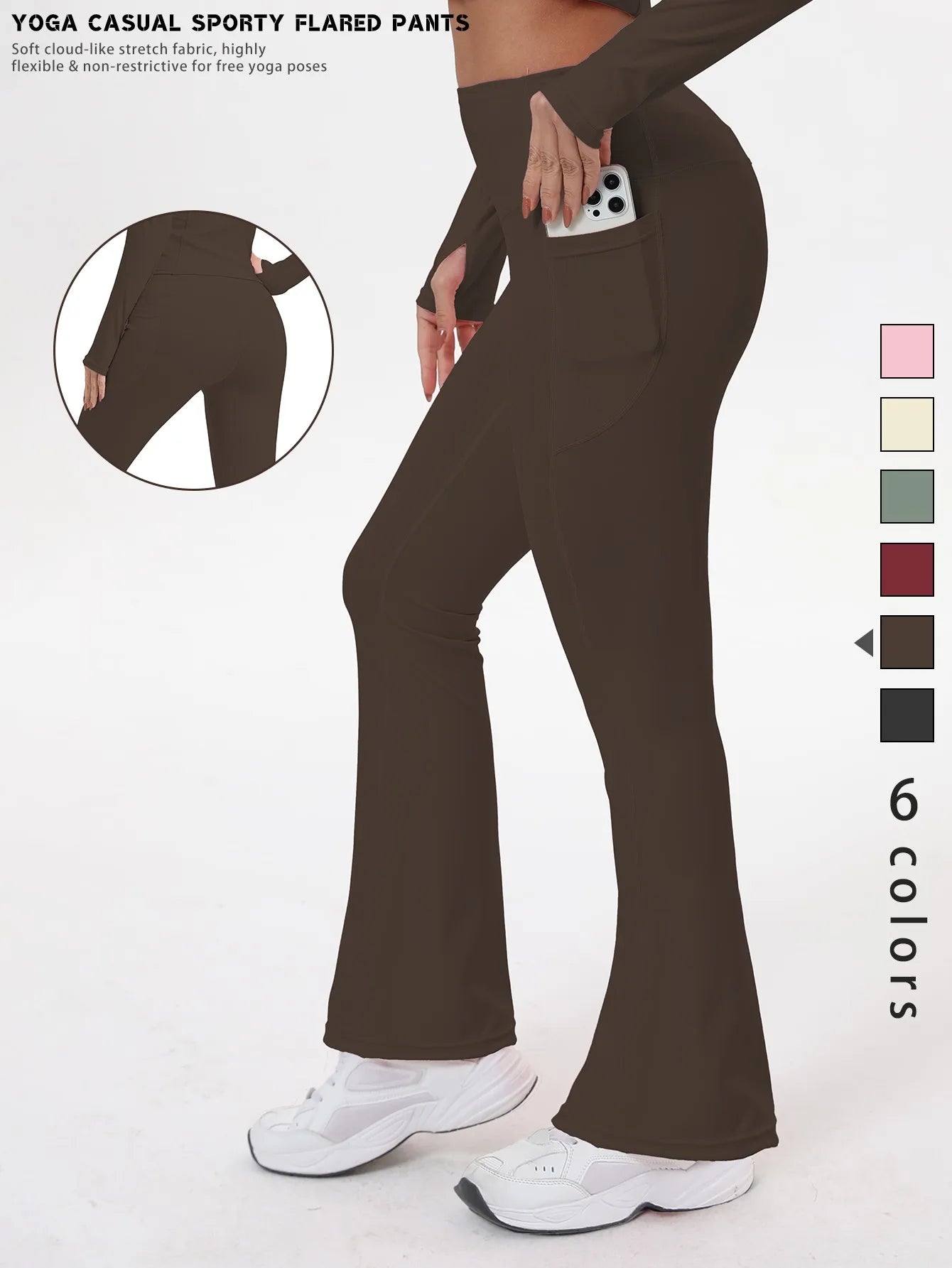 Bell-bottom yoga leggings voor dames