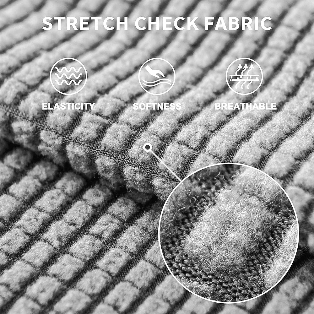 Elastische bankhoes, jacquard fleece