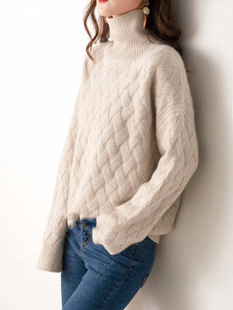 Oversized coltrui met vlechtpatroon - afbeelding 22