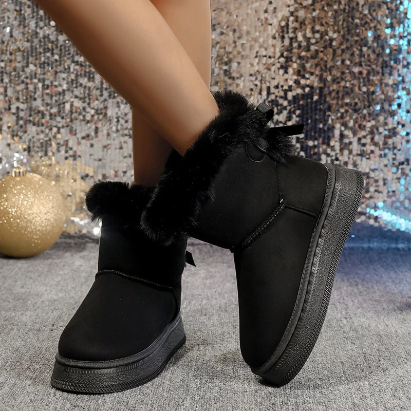Gevoerde snowboots met strik - afbeelding 4