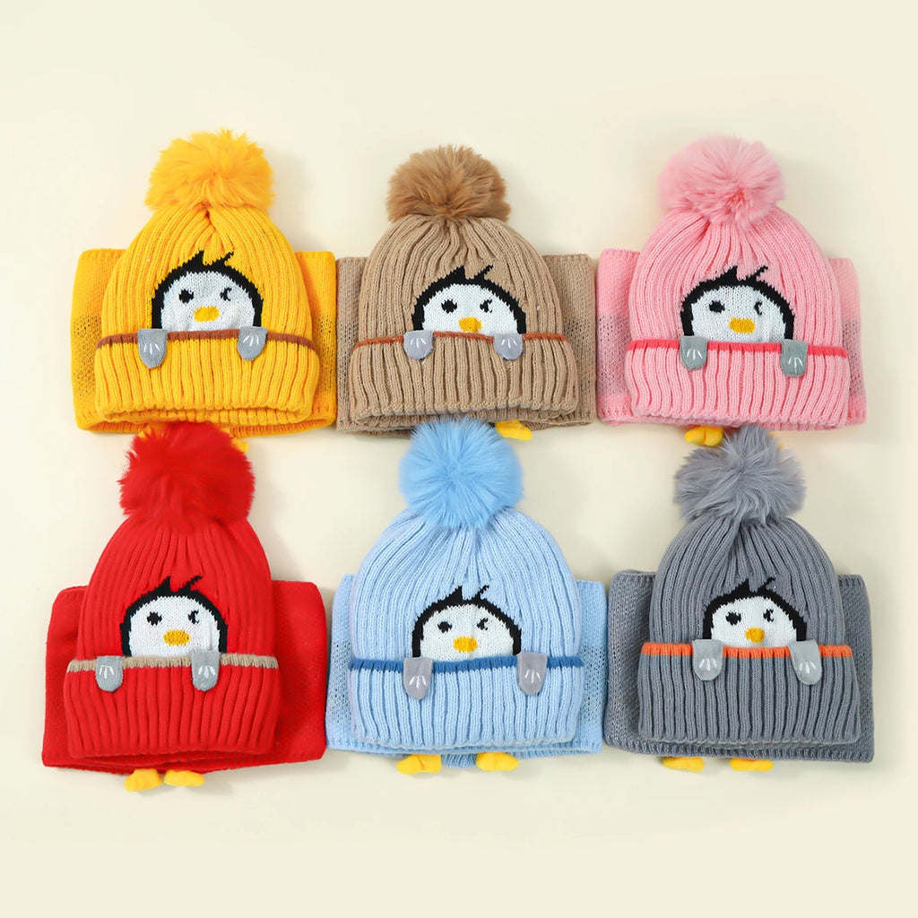Kindermuts en sjaal met pinguïn - afbeelding 6