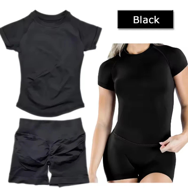 Dames ribbed yoga 2-delige sportset