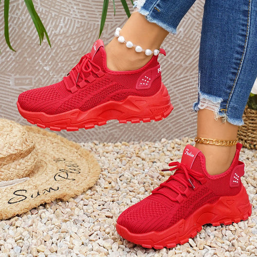 Chunky gebreide plateausneakers - afbeelding 2