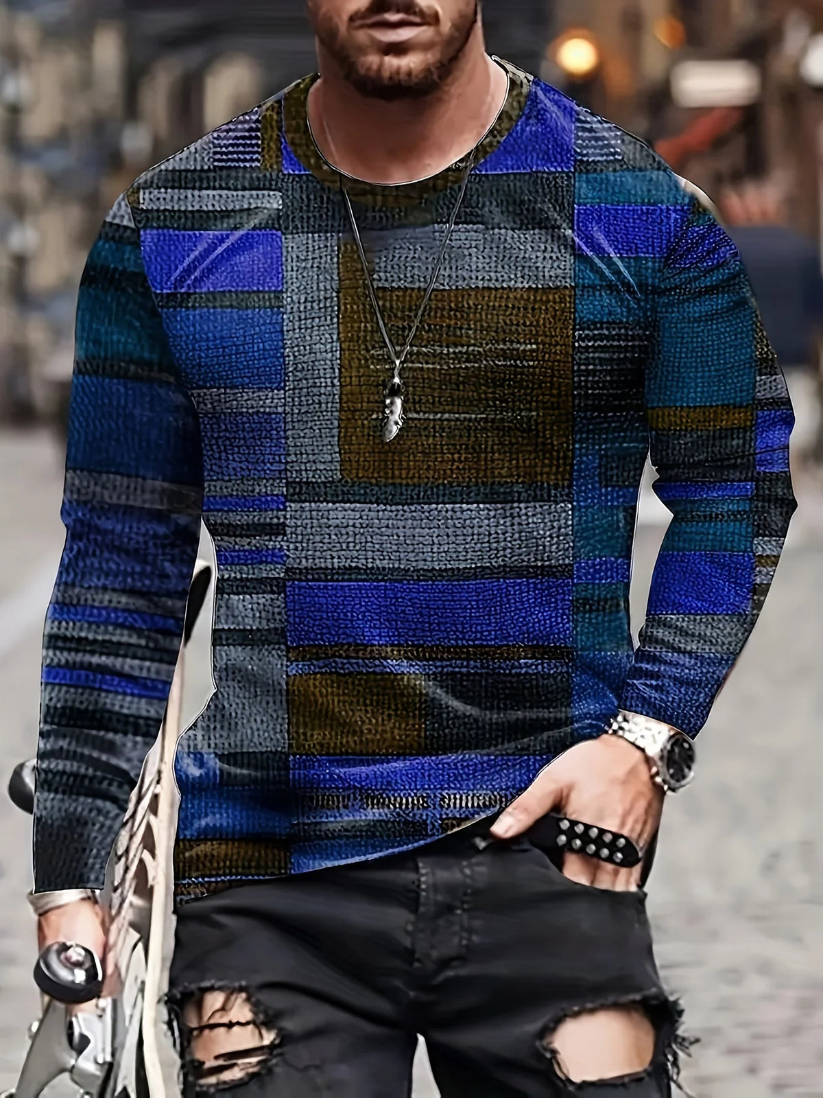 Longsleeve met blokpatroon - afbeelding 3