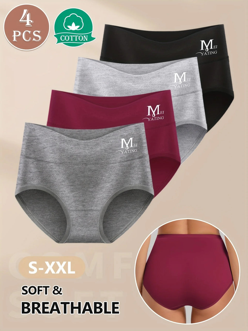 4-delige high-waisted dames slips