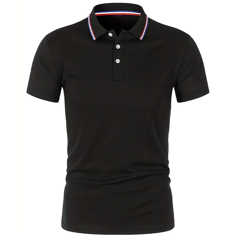 Herenpoloshirt met streepkraag - afbeelding 2