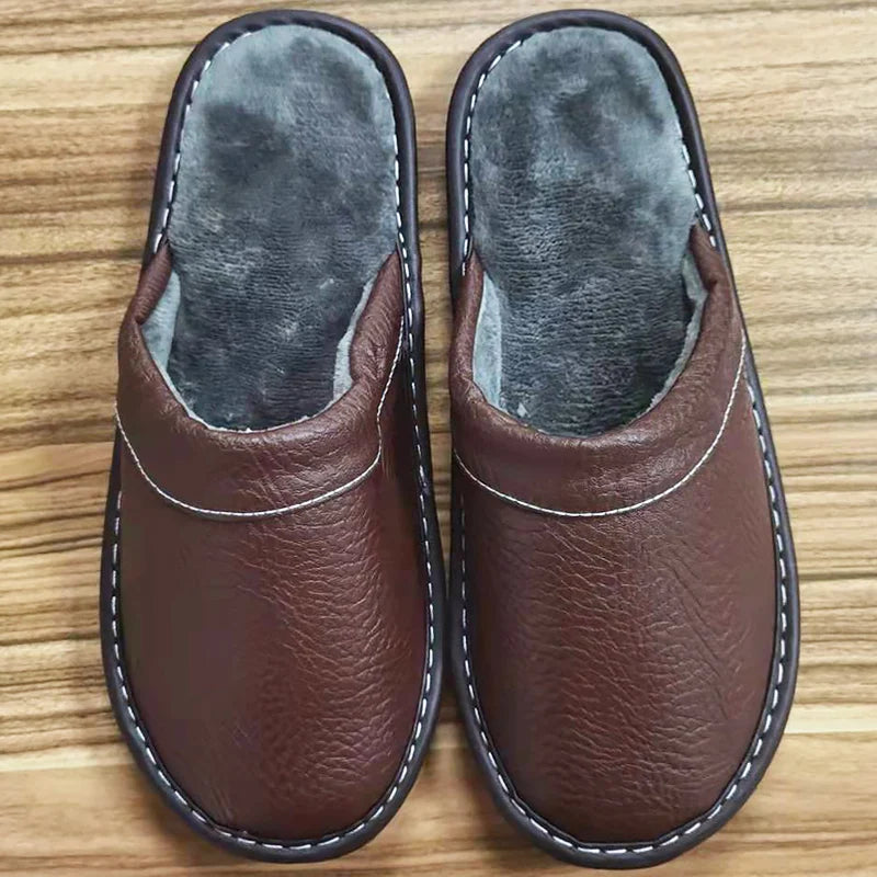 Leren instapslippers voor dames en heren