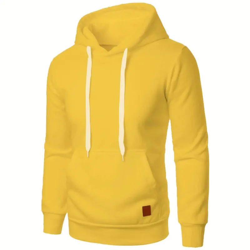 Effen herenhoodie met trekkoord - afbeelding 9