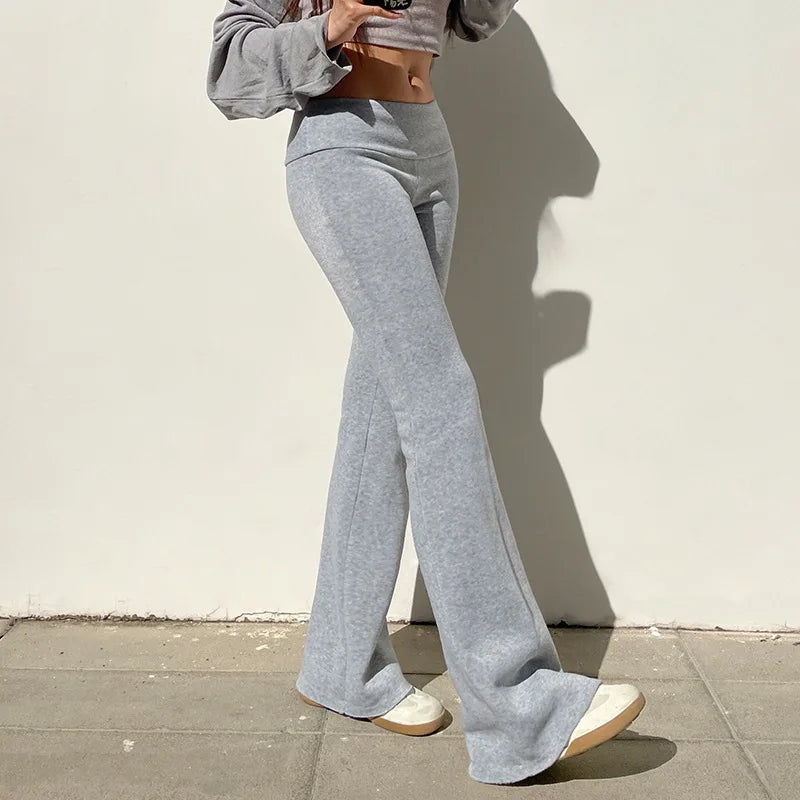 Slim low waist flared sweatpants voor dames