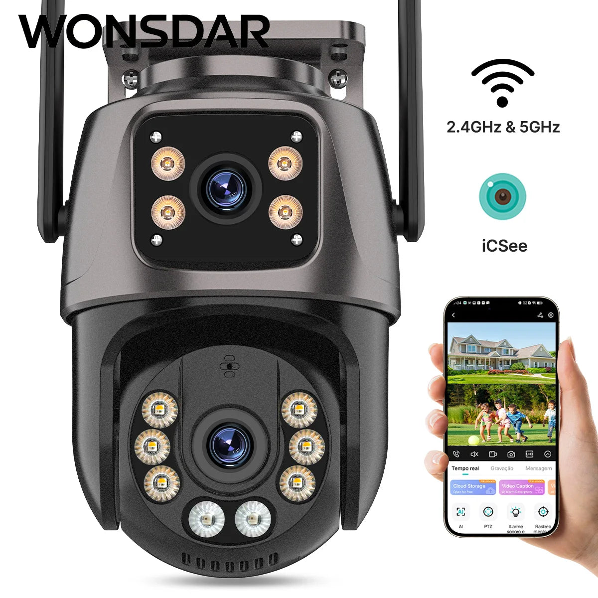 Slimme outdoor IP-camera met PTZ-functie en AI-detectie