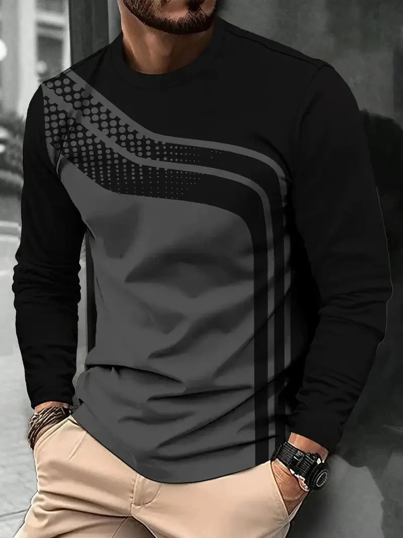 Gestreepte longsleeve met ronde hals - afbeelding 5