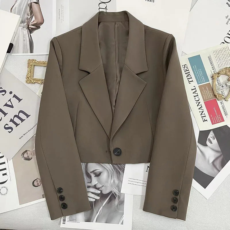 Korte blazer met reverskraag - afbeelding 9