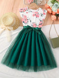 Zomerjurk met print en speelse vlindermouwen