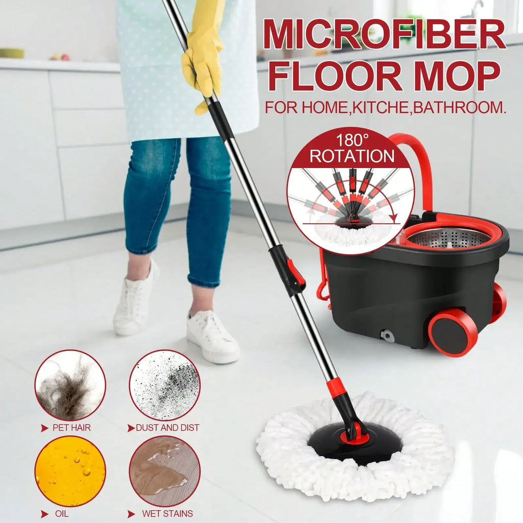 Stevige spinmop met emmerset