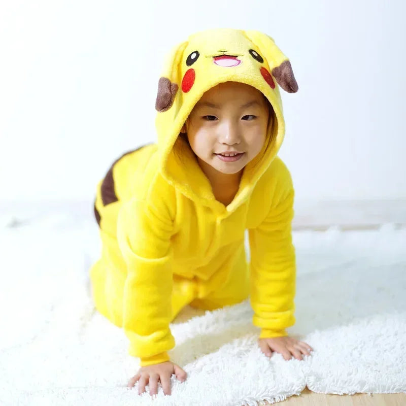 Pikachu warme flanellen onesie voor kinderen