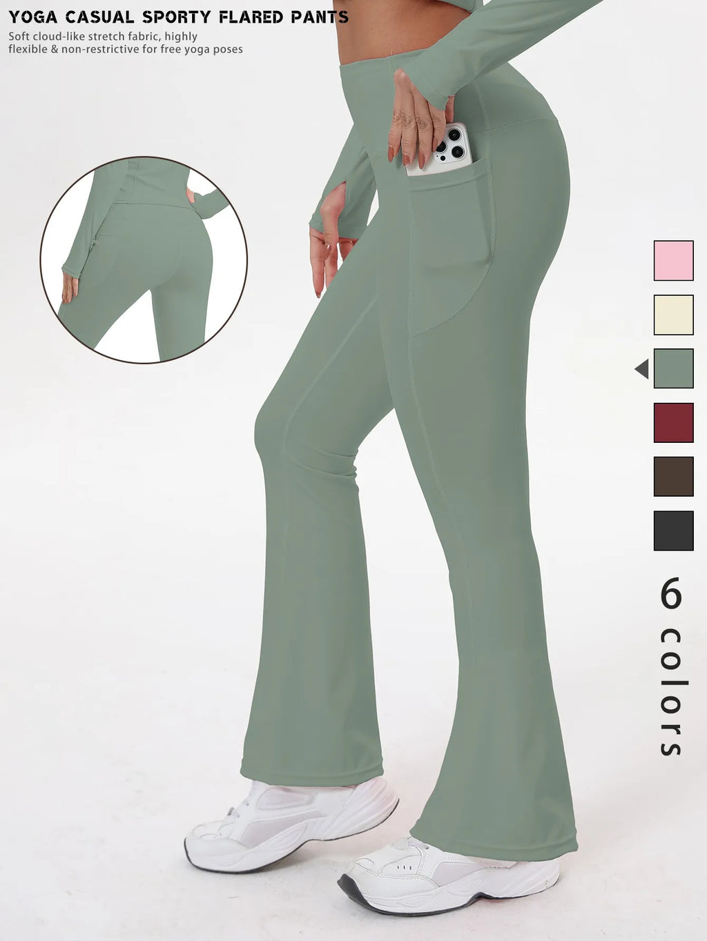 Bell-bottom yoga leggings voor dames