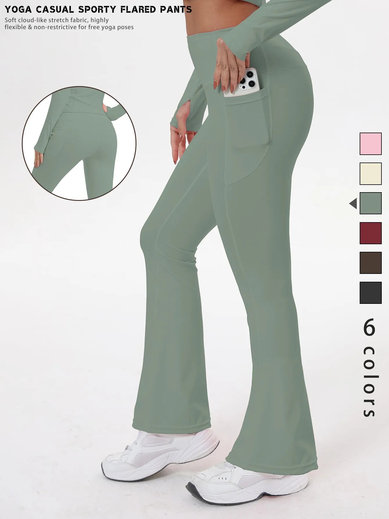 Bell-bottom yoga leggings voor dames