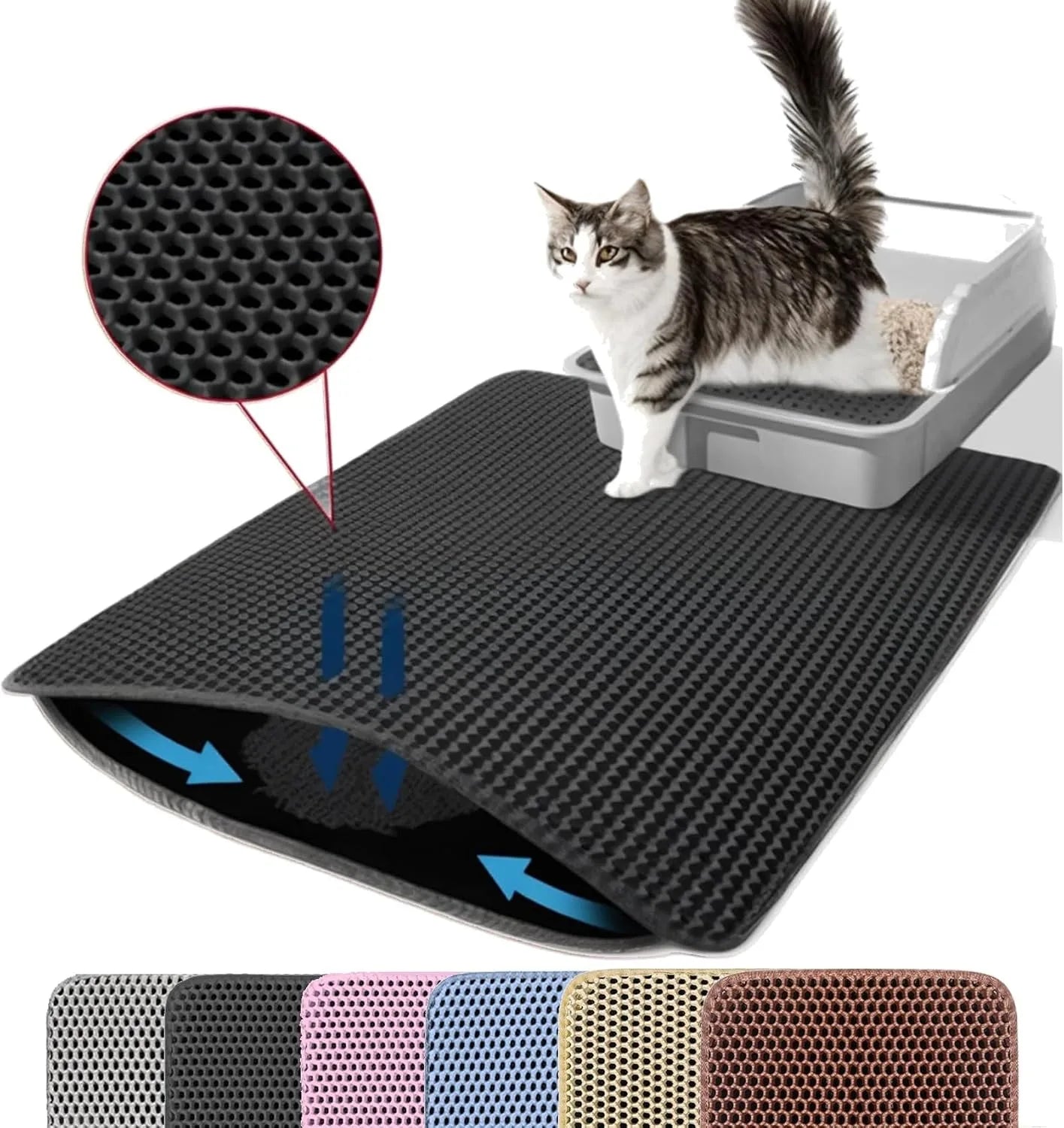Dubbele kattenbakmat