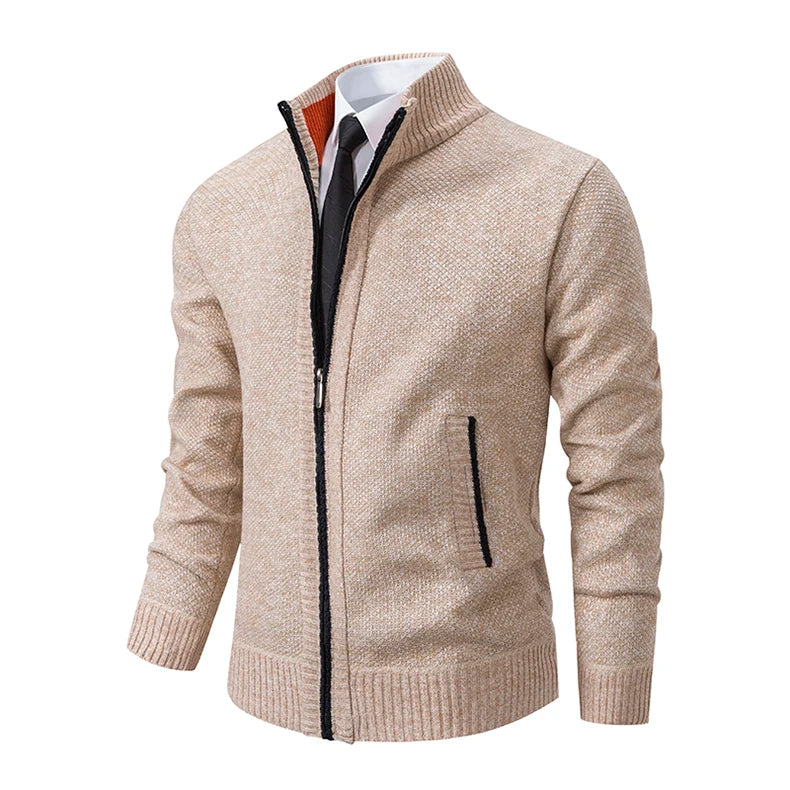 Gebreid herenvest met fleece - afbeelding 3
