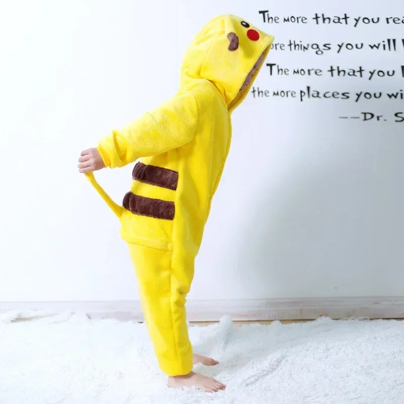 Pikachu warme flanellen onesie voor kinderen