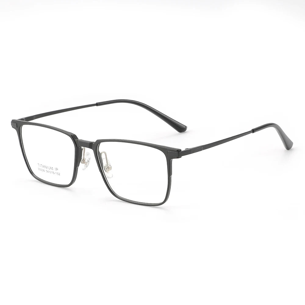 Titanium bril met clip-on zonnebril