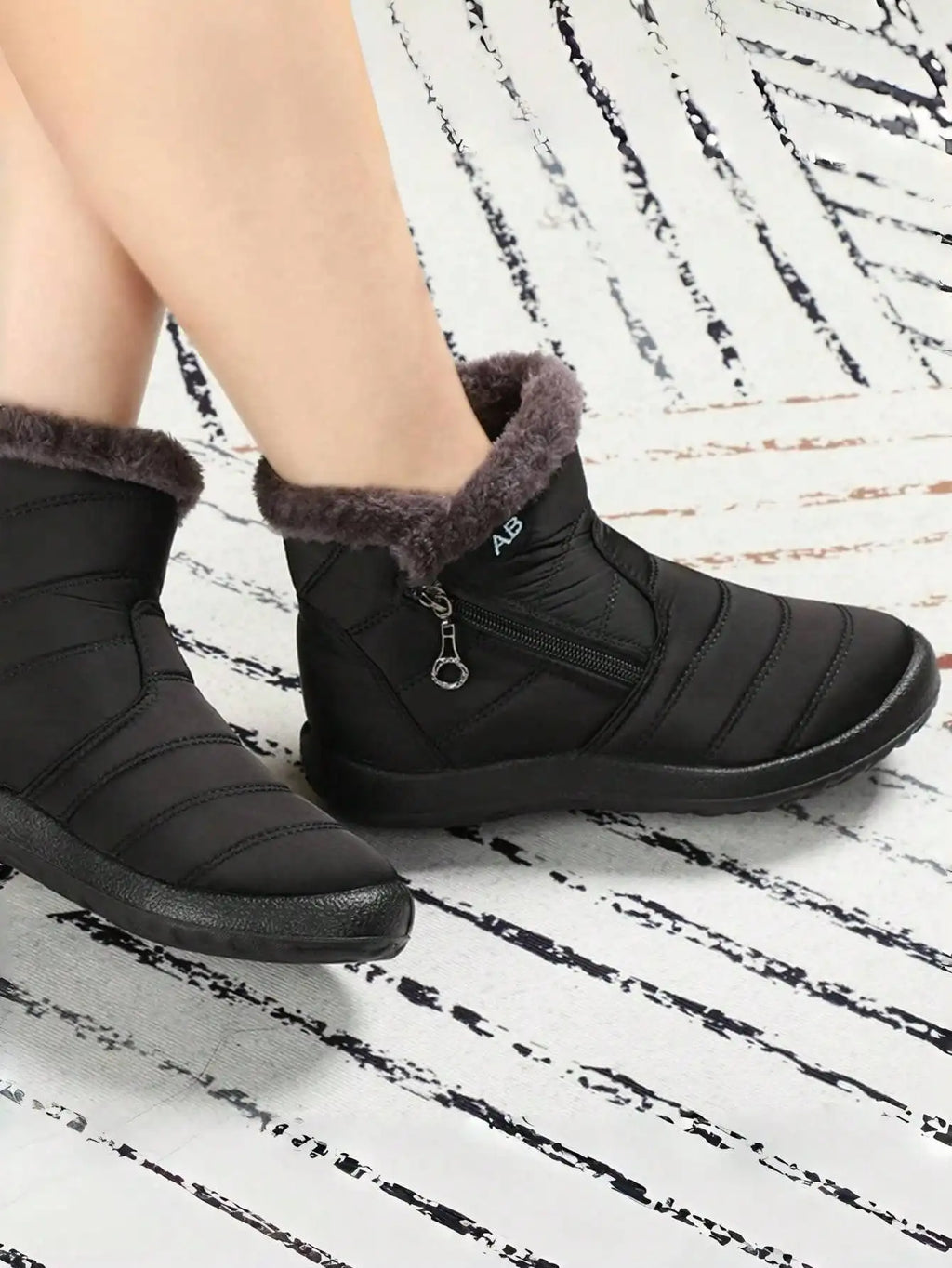 Gewatteerde snowboots met rits - afbeelding 6