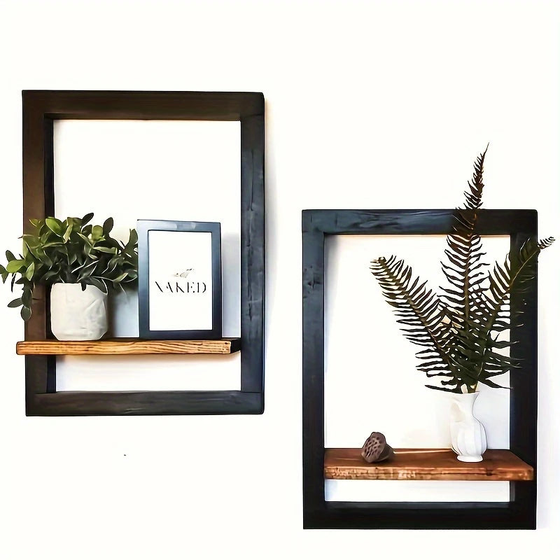 Vintage houten wandplankenset