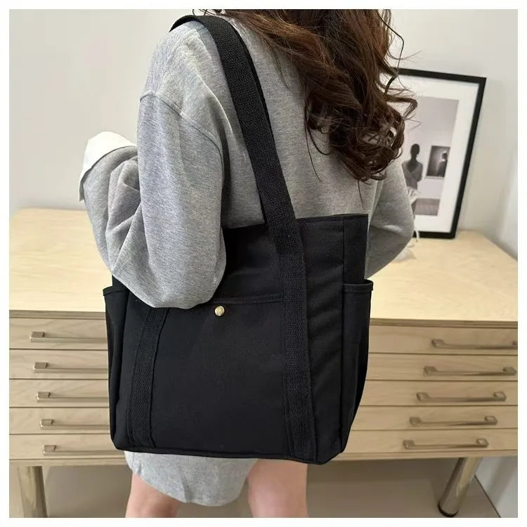 Canvas shopper met vakken - afbeelding 11